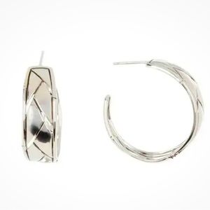 John Hardy Bamboo shoot silver hoop earrings